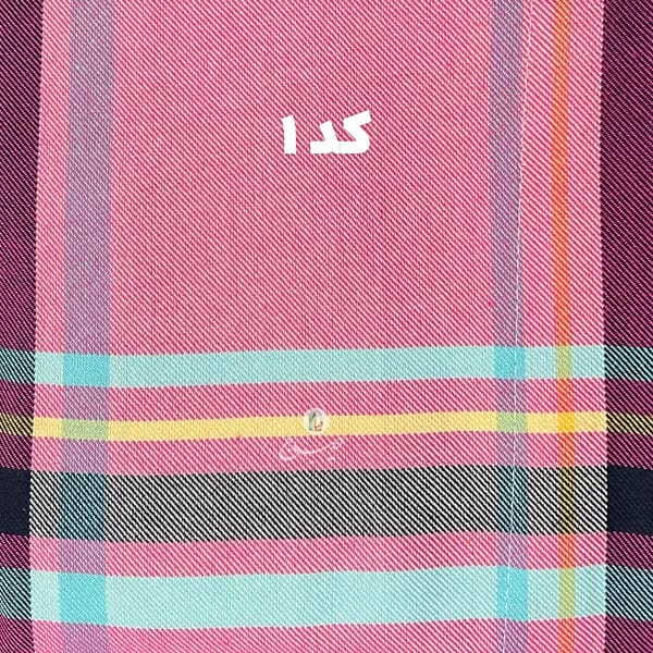 حوله پالتویی نخی اعلا چهارخانه صورتی