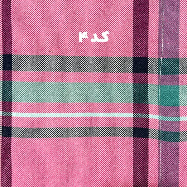 حوله پالتویی نخی اعلا چهارخانه صورتی