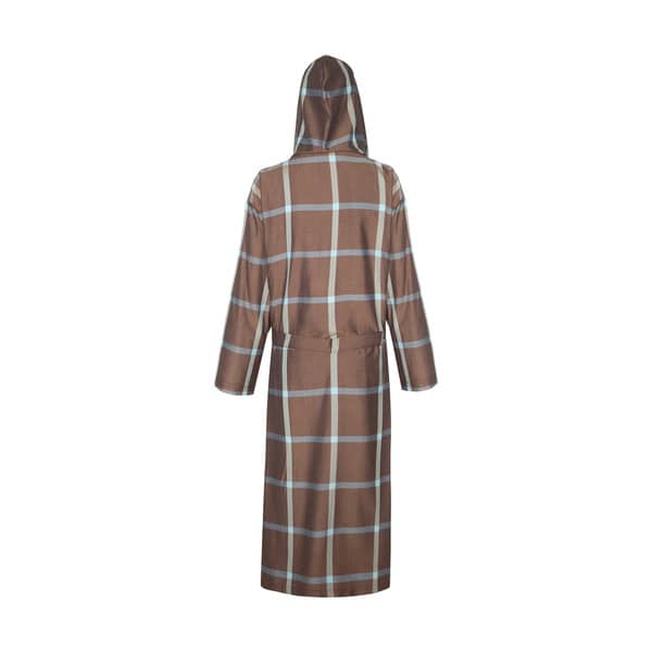 حوله پالتویی نخی اعلا چهارخانه قهوه ای 1