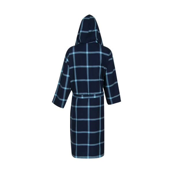 حوله پالتویی نخی اعلا چهارخانه سورمه ای تیره