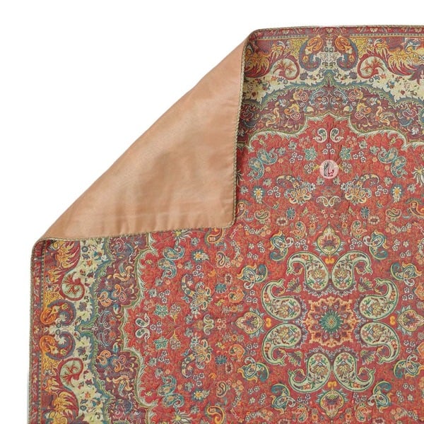 رومیزی ترمه طرح ماندانا – رنگ قرمز – ابعاد 97 در 97