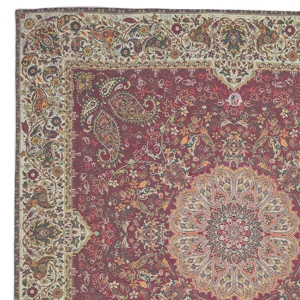 رومیزی ترمه طرح افشاری – رنگ زرشکی – ابعاد 97 در 97