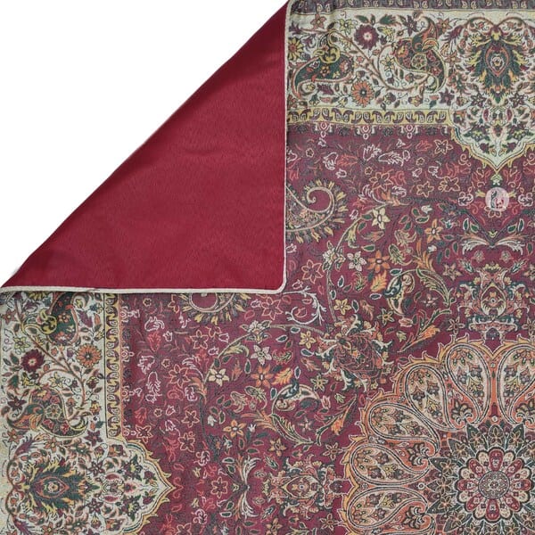 رومیزی ترمه طرح افشاری – رنگ زرشکی – ابعاد 97 در 97