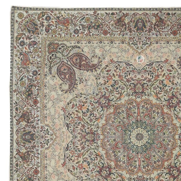 رومیزی ترمه طرح افشاری – رنگ کرم – ابعاد 97 در 97