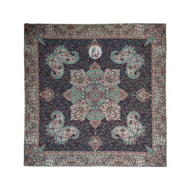 ست 5 تکه رومیزی ترمه طرح آذر – رنگ سرمهای