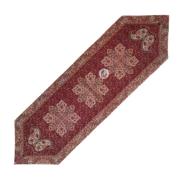 ست 5 تکه رومیزی ترمه طرح آذر – رنگ زرشکی