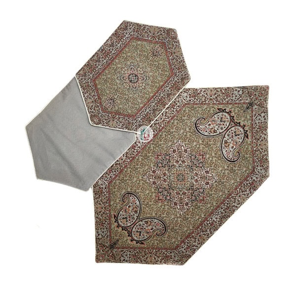 ست 5 تکه رومیزی ترمه طرح آذر – رنگ کرم