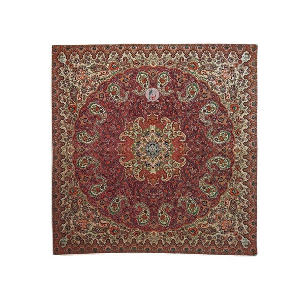 ست 5 تکه رومیزی ترمه طرح ونوس – رنگ زرشکی