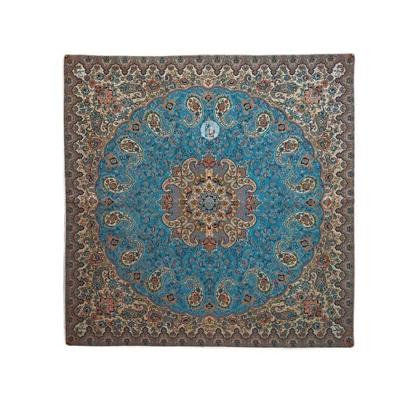 ست 5 تکه رومیزی ترمه طرح ونوس - رنگ آبی - Image 2