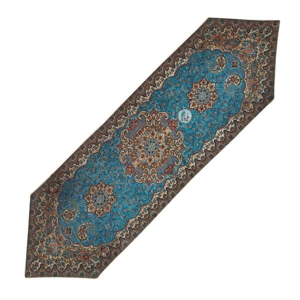 ست 5 تکه رومیزی ترمه طرح ونوس - رنگ آبی - Image 4