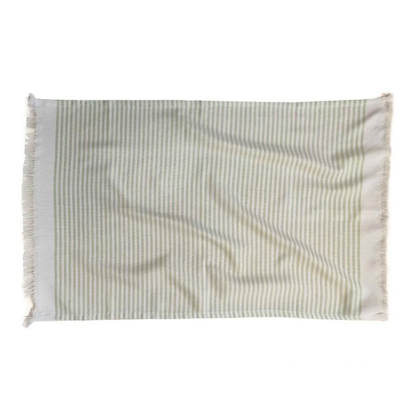 حوله نخی دست و صورت رنگ سفید-سبز کم رنگ کد 400618