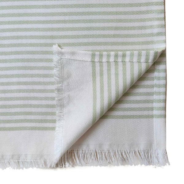 حوله نخی دست و صورت رنگ سفید-سبز کم رنگ کد 400618