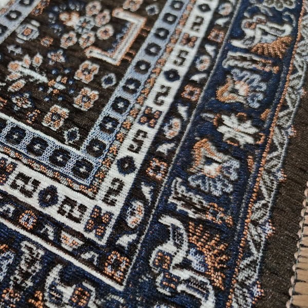 روفرشی مخمل دوشانل – طرح خشتی قهوه‌ای