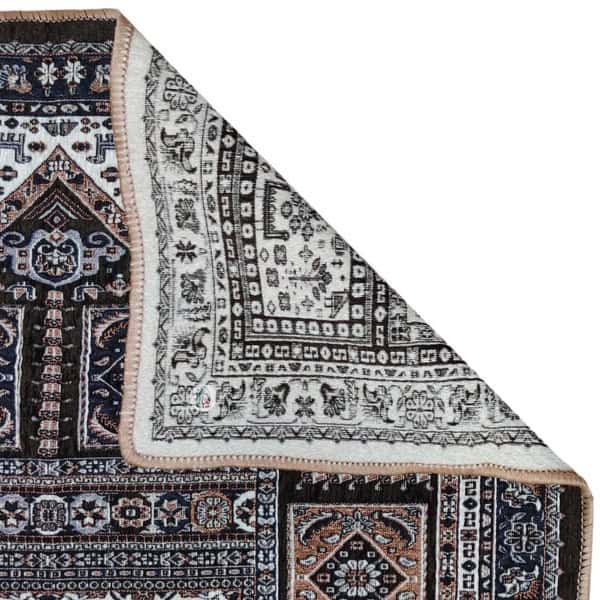 روفرشی مخمل دوشانل – طرح خشتی قهوه‌ای