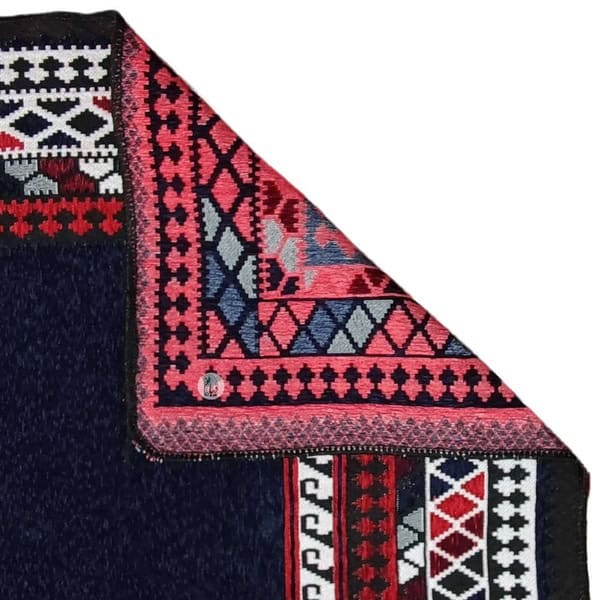 روفرشی مخمل دوشانل – طرح بختیاری سرمه‌ای