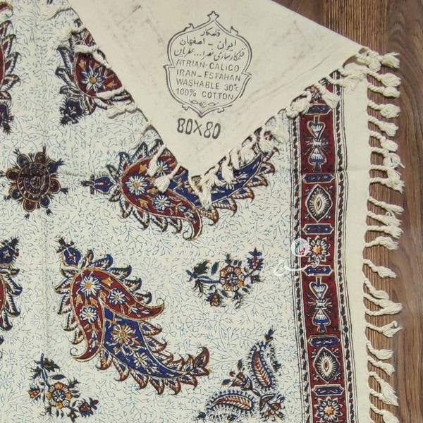 رومیزی قلمکار ممتاز کد 400807 – ابعاد 80 در 80