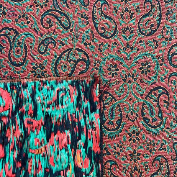 پارچه ترمه ابریشمی طرح یگانه سنتی (واحد نیم متری)