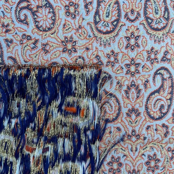 پارچه ترمه ابریشمی طرح یگانه – رنگ کرم (واحد نیم متری)