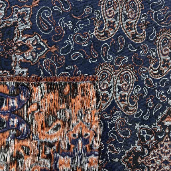 پارچه ترمه پلی استری طرح بیتا – رنگ سورمهای (واحد 1 متری)