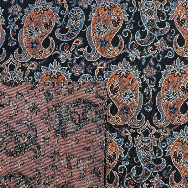 پارچه ترمه پلی استری طرح پرناز – رنگ مشکی (واحد 1 متری)