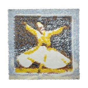 رومیزی مخمل کد 402434 - ابعاد 90 در 90