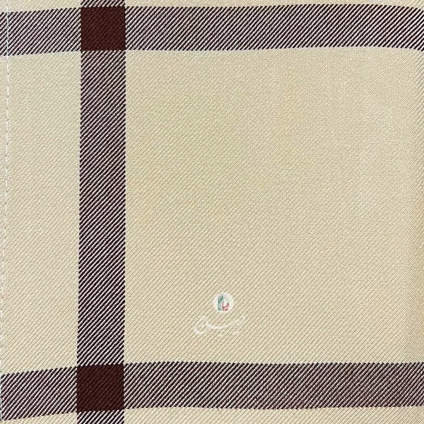 حوله پالتویی نخی اعلا چهارخانه کرم