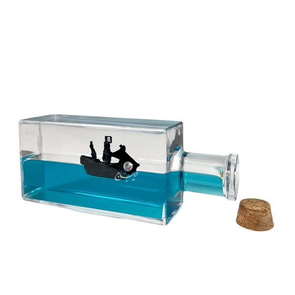 دکوراتیو کشتی شناور طرح بطری مدل دزدان دریایی کارائیب