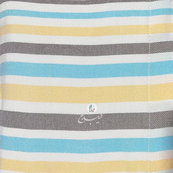 حوله پالتویی نخی اعلا راه راه کد 54 آبی، زرد، قهوه ای