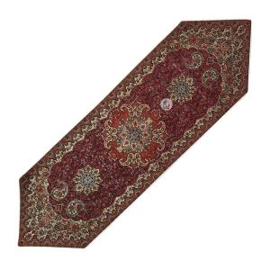 رانر ترمه طرح ونوس - رنگ زرشکی - ابعاد 154 در 47