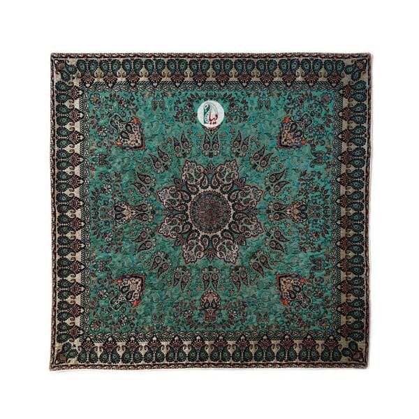 ست 4 تکه رومیزی ترمه طرح بهار – رنگ سبزآبی (فیروزهای)