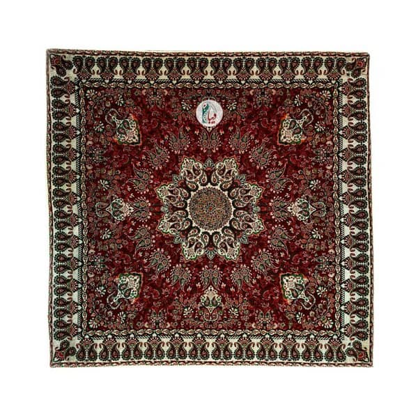 ست 4 تکه رومیزی ترمه طرح بهار – رنگ زرشکی