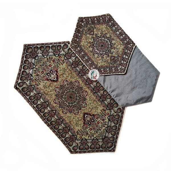 ست 4 تکه رومیزی ترمه طرح بهار – رنگ کرم