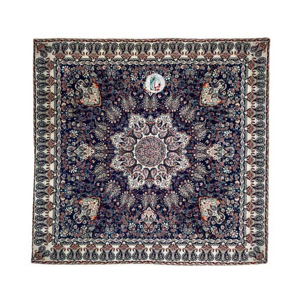 ست 4 تکه رومیزی ترمه طرح بهار – رنگ سرمه‌ای