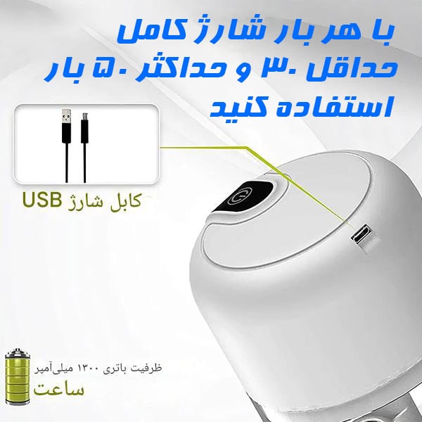 مینی خردکن شارژی 300 میلی لیتر